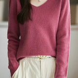 Solid-color versatile knitted shirt