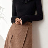 French Slim-Fit Bow Collar Sweater