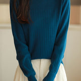 Half Turtleneck Jacquard Sweater Knit Base