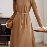 Round Neck Midi Knit Dress