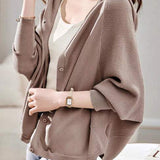 Hooded Dolman Sleeve Drop Shoulder Cardigan - 2 Colors Available