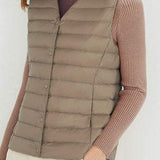 Solid Color Round Neck Duck Down Vest