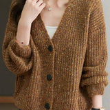 Polka Dot V-Neck Knitted Cardigan