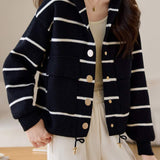 Casual loose striped knitted sweatshirts