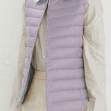 Solid Color Round Neck Duck Down Vest