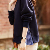 Elegant Retro Two-Piece Side-Slit Hoodie