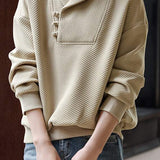 Loose Fit Textured Sweatshirt