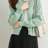 Lightweight Solid Color Knit Cardigan