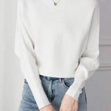 Sabrina Neck Drop Shoulder Knit Top - 11 Colors Available