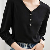 Black Tight Fit Long Sleeve Knit