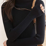 Round Neck Beaded Hollow Knit Top