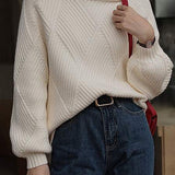 Half turtleneck loose knitted sweater