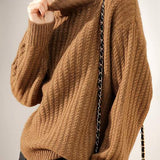 Thick Cable Knit Half-Pullover