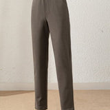 Casual Wool Straight Leg Pants