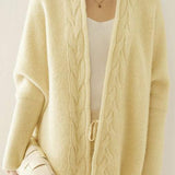 Buttonless cable-knit cardigan