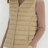 Solid Color Round Neck Duck Down Vest