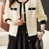 Cropped Chic Knitted Long Sleeve Jacket