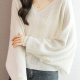 Low Neck Loose Knit Sweater