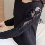 Versatile Lace Cutout Knit Sweater