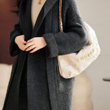 Hooded Mid-Length Sweater Coat