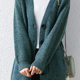 Lazy style jacquard knitted cardigan