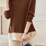 Loose spliced fake two-piece knitted sweaters