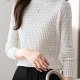 Slim long-sleeved knitted base layer shirt