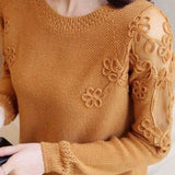 Versatile Lace Cutout Knit Sweater