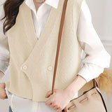 Designer Layered Sweater Vest Cardigan + Pure White Shirt