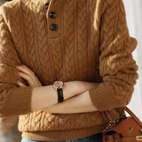 Casual Minimalist Jacquard Knit Sweater