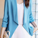 Modern Minimalist Three-Quarter Sleeve Asymmetrical Design Elegant Jacket - 5 Colors Available