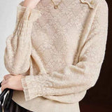 High-necklace knitted bottoming sweater