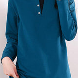 Solid-color long-sleeved T-shirt