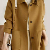 Simple Stand Collar Coat with Lining - 3 Colors Available