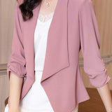 Modern Minimalist Three-Quarter Sleeve Asymmetrical Design Elegant Jacket - 5 Colors Available