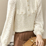 Chanel-style lace base layer shirt for inner wear