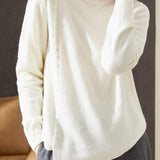 High Neck Button Decor Knit Top - 8 Colors Available