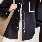 Loose black lapel coat