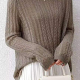 Hollowed-out knitted blouse