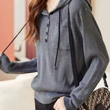 Versatile Commuter Hooded Knit Sweater