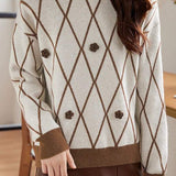 Elegant Diamond Knit Sweater