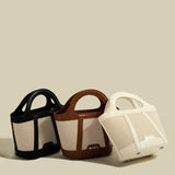 Contrasting Design Casual Shoulder Bag with Lining - 3 Colors Available