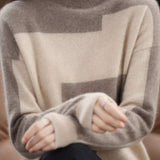 High Neck Color Block Knit Top in 4 Colors