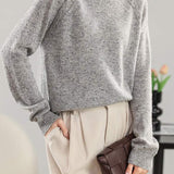 Semi-High Neck Dotted Sheer Shoulder Long Sleeve Top