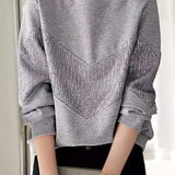 Fashionable Sequin Patchwork Sweatshirt