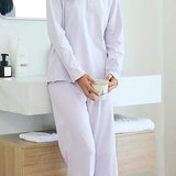 Round-neck pajama set with breast pads