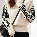 Casual Commuter Loose Round Neck Knit Top