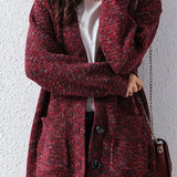 Lazy style jacquard knitted cardigan