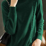 High Neck Button Decor Knit Top - 8 Colors Available