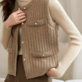 Cable-knit casual waistcoat